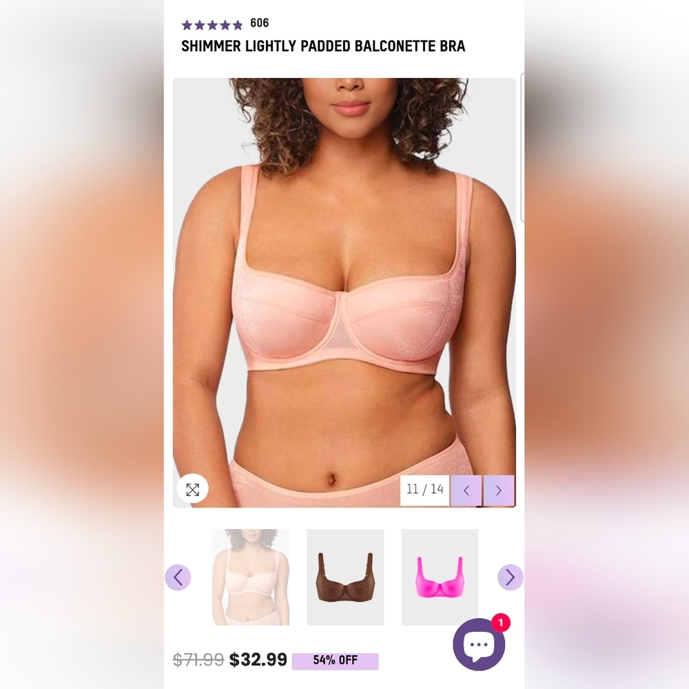 Balconette Underwire Bra in Blush Pink